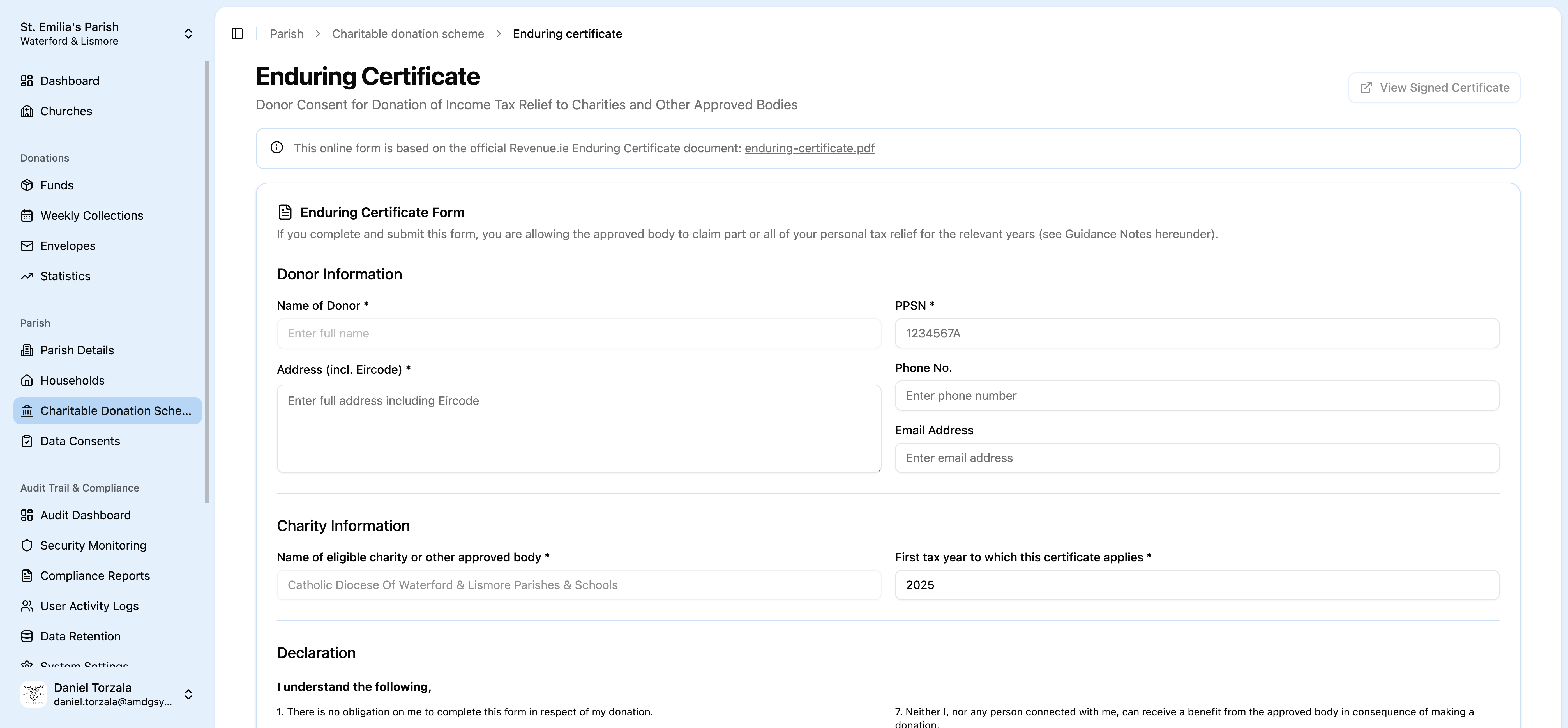 CHY Charitable Donation Scheme