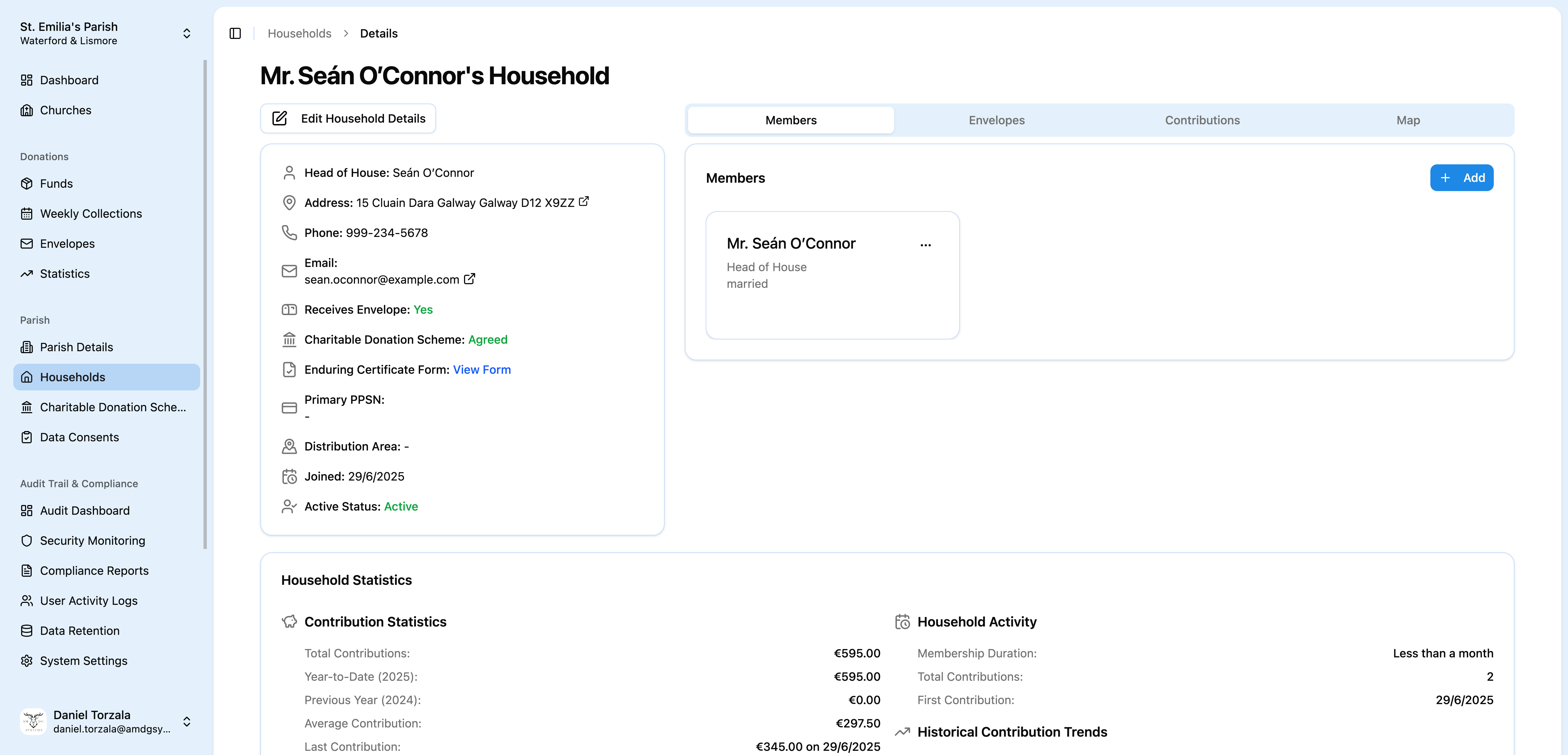 Household & Contribution Management